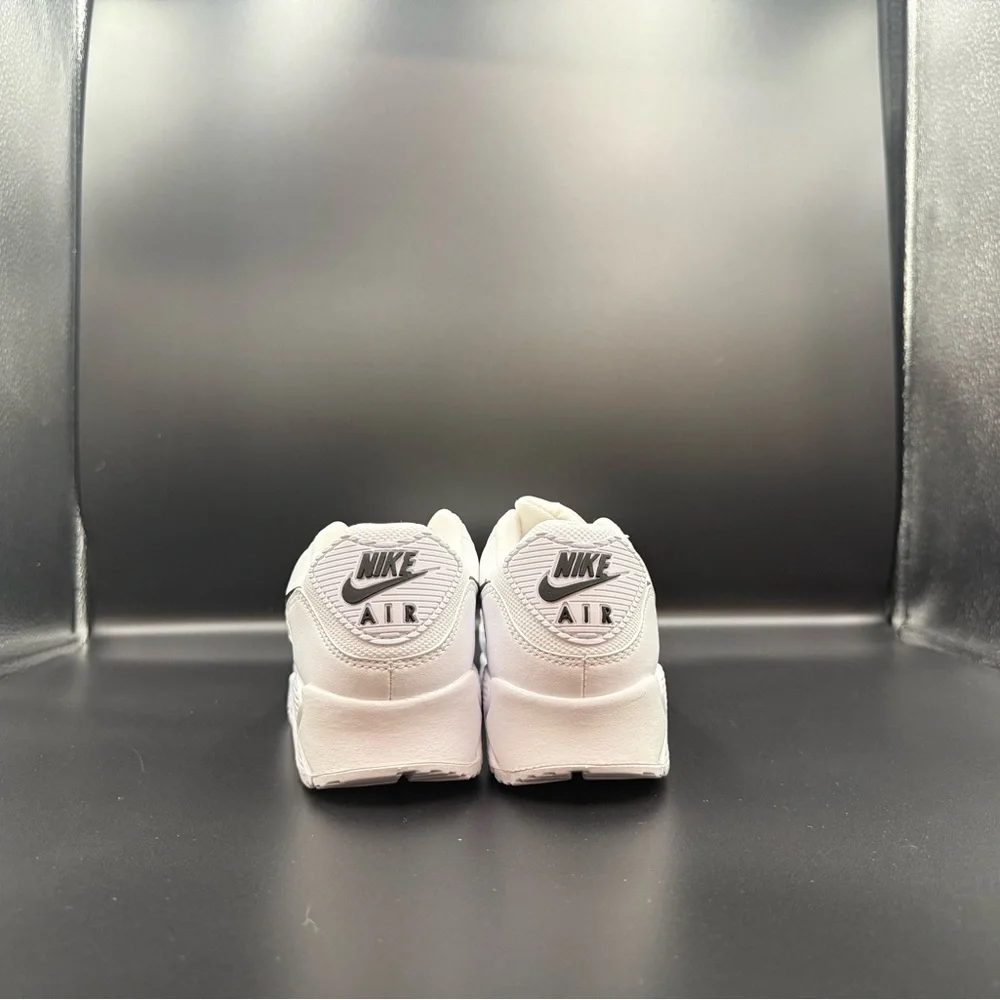 Nike Air Max 90 White Sneakers with Black Swoosh - Picture 4 of 5